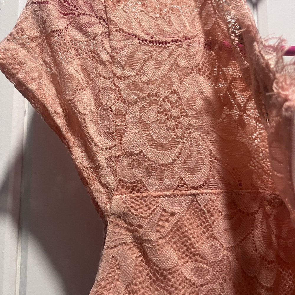 Missguided Blush Lace Dress